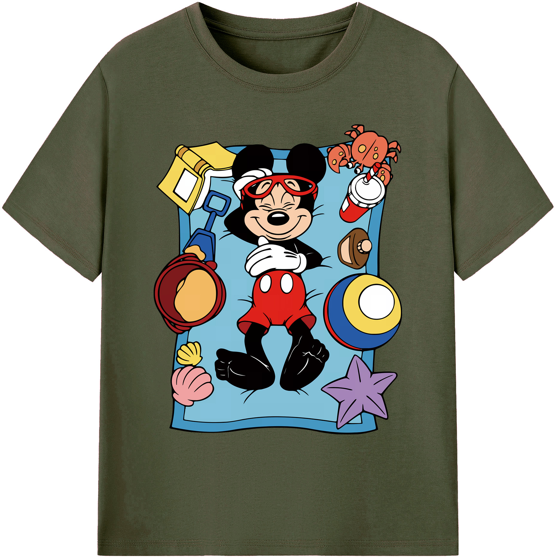 ミッキーマウス Mickey Mouse 綿100％ メンズ半袖Tシャツ｜肌触りやわらか＆通気性